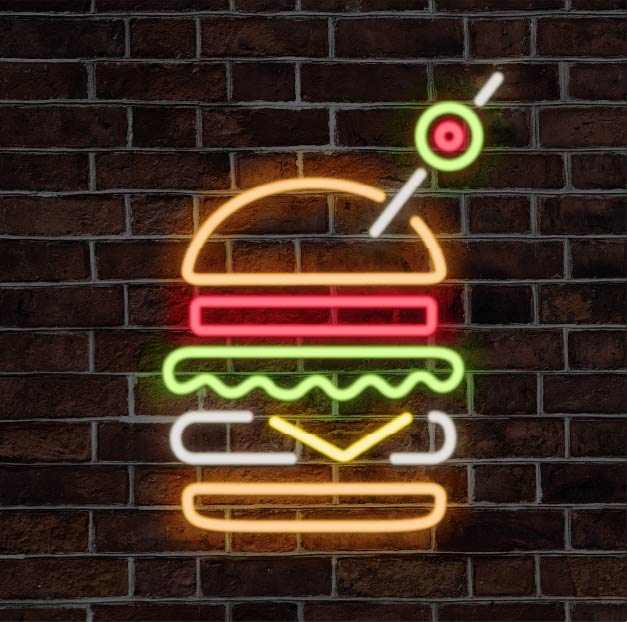 neon burger